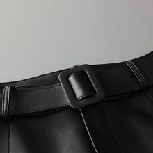 Load image into Gallery viewer, Women Leather Cropped Pants Solid Pencil Pants Slim Belt Leather Sheepskin Harem Pants Trousers Casual 2022 New SY3984