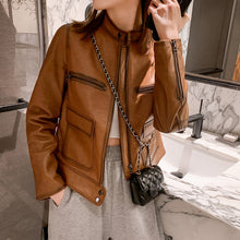 Load image into Gallery viewer, Women Real Leather Jacket Autumn Cool Style Short Motorcycle Jacket Genuine Sheepskin Classic Jackets CL4010