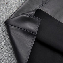 Load image into Gallery viewer, Lady Leather Sheepskin Skirt Solid Simple Front Rear Asymmetric Design Hip Wrap Short Dress 2022 Autumn Winter New TF4795