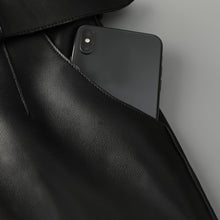 Load image into Gallery viewer, Women Leather Cropped Pants Solid Pencil Pants Slim Belt Leather Sheepskin Harem Pants Trousers Casual 2022 New SY3984
