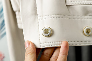 New Arrivals Genuine Leather Jackets 2022 Sheepskin Bomber Jackets Lady Short Jacket Black White Motorcycle CL4154