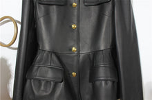 Load image into Gallery viewer, Genuine Sheep Leather Jacket Women New O-Neck Leather Coats Spring Autumn Fashion Style Pocket CL4014