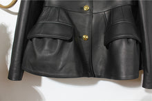Load image into Gallery viewer, Genuine Sheep Leather Jacket Women New O-Neck Leather Coats Spring Autumn Fashion Style Pocket CL4014