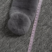 Load image into Gallery viewer, Winter Real Rex Rabbit Fur Scarf Women Grey Ball Magnetic Muffler