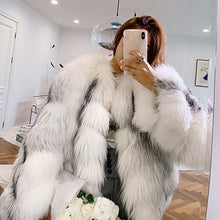Load image into Gallery viewer, Lady Luxury Fox Fur Coat 2022 New Long Sleeve Fluffy Short Style Overcoat Winter Warm 4904