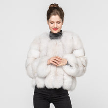 Load image into Gallery viewer, Women Genuine Fox Fur Coat Winter Jacket Natural White Fur Outerwear