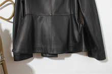 Load image into Gallery viewer, Genuine Sheep Leather Jacket Women New O-Neck Leather Coats Spring Autumn Fashion Style Pocket CL4014