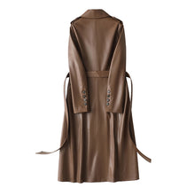 Load image into Gallery viewer, Women 2022 New Leather Trench Coats Lady Fashion Streetwear Genuine Leather Jacket Long Full Sleeve Female Clothing CL4872