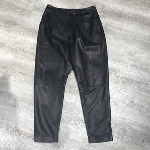 Women Leather Pants Solid High Waist Slim Pencil Pants Leather Sheepskin Trousers 2022 New BJ3954
