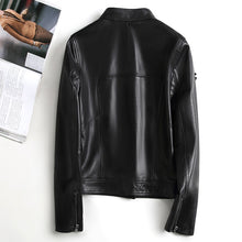 Load image into Gallery viewer, Women Real Leather Jacket Autumn Cool Style Short Motorcycle Jacket Genuine Sheepskin Classic Jackets CL4010