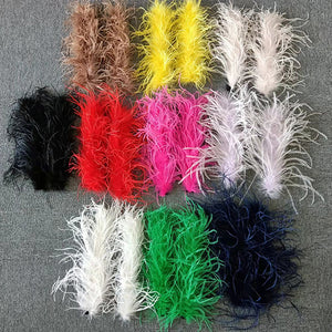 Women Ostrich Fur Cuffs Slap Band Ostrich Feather Bracelets Ring Wristband Accessories