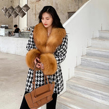 Load image into Gallery viewer, Women Winter Luxury Wool Coat Long Style Fashion Real Fox Fur Warm Overcoat
