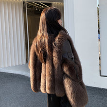 Load image into Gallery viewer, Winter Luxury Women Fox Fur Coats Genuine Sheepskin Leather Jackets