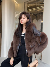 Load image into Gallery viewer, Winter Luxury Women Fox Fur Coats Genuine Sheepskin Leather Jackets