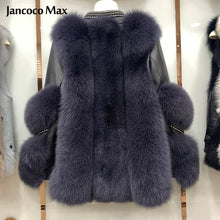 Load image into Gallery viewer, Winter Warm Women Genuine Sheepskin Leather Jackets Real Fox Fur Coats