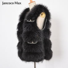 Load image into Gallery viewer, Women&#39;s Real Fur Gilet Winter Fashion Vest Raccoon Fox Fur Waistcoat