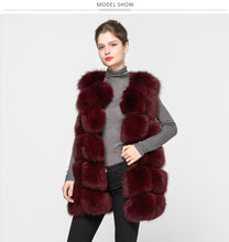 Load image into Gallery viewer, Winter Thick Warm Women Real Fox Fur Gilet Fashion Vest Fluffy Waistcoat