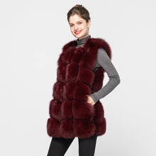 Load image into Gallery viewer, Winter Thick Warm Women Real Fox Fur Gilet Fashion Vest Fluffy Waistcoat