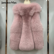 Load image into Gallery viewer, Women Waistcoat Real Fox Fur Gilets Thick Warm Fluffy Fur Sleeveless Coats