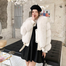 Load image into Gallery viewer, Women Winter Warm Real Fox Fur Coats Sheepskin Leather Jackets