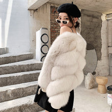 Load image into Gallery viewer, Women Winter Warm Real Fox Fur Coats Sheepskin Leather Jackets