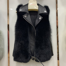 Load image into Gallery viewer, Winter Women Fluffy Fur Gilets Genuine Sheepskin Leather Real Fox Fur Vest