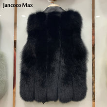 Load image into Gallery viewer, Winter Women Fluffy Fur Gilets Genuine Sheepskin Leather Real Fox Fur Vest