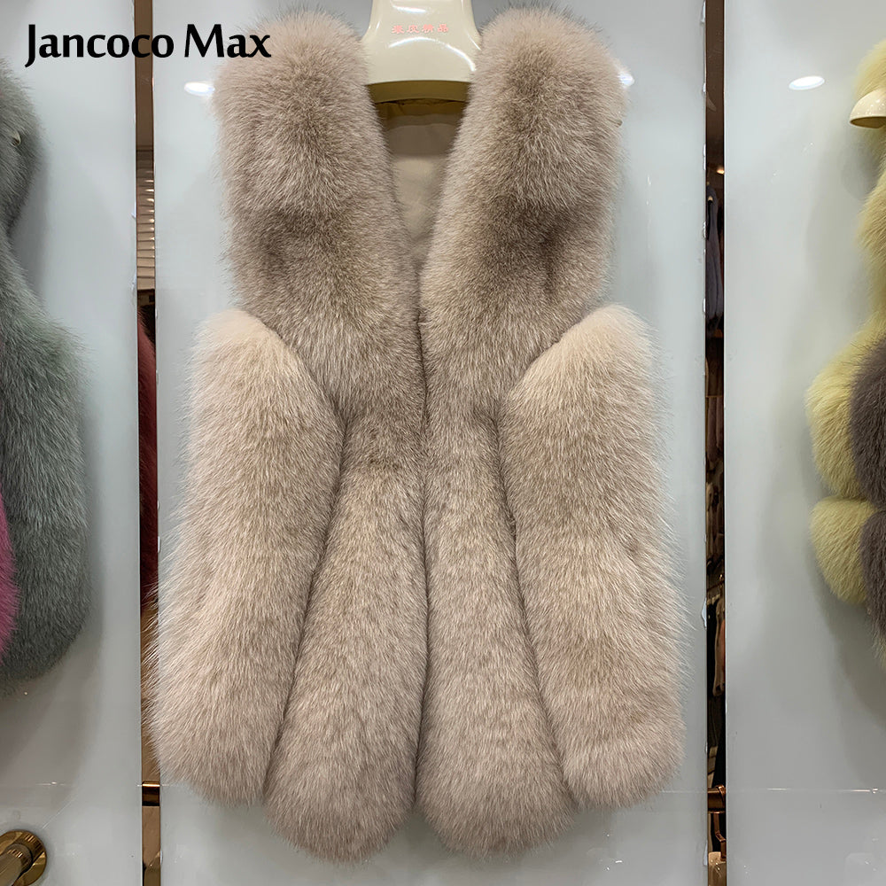 Winter Women Luxury Waistcoat Fur Vests Fluffy Real Fox Fur Gilets
