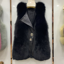 Load image into Gallery viewer, Winter Women&#39;s Genuine Sheepskin Leather Jackets Fur Vests Real Fox Fur Gilet