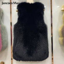 Load image into Gallery viewer, Winter Women&#39;s Genuine Sheepskin Leather Jackets Fur Vests Real Fox Fur Gilet