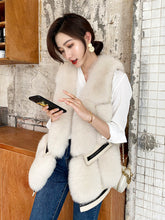 Load image into Gallery viewer, Women Winter Warm Fashion Real Fox Fur Gilets Fluffy Vest Waistcoat