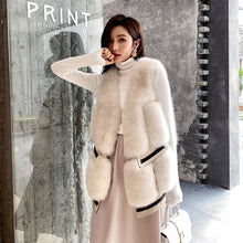 Load image into Gallery viewer, Women Winter Warm Fashion Real Fox Fur Gilets Fluffy Vest Waistcoat
