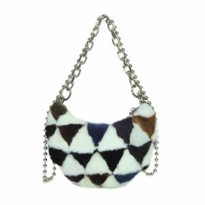 2022 New Lady Fashion Multicolor Shoulder Bags Real Mink Fur Handbags Purse Bags 7979