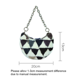 2022 New Lady Fashion Multicolor Shoulder Bags Real Mink Fur Handbags Purse Bags 7979