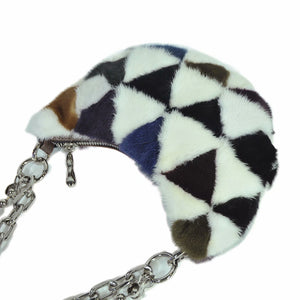 2022 New Lady Fashion Multicolor Shoulder Bags Real Mink Fur Handbags Purse Bags 7979