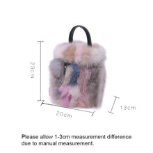 Load image into Gallery viewer, 2022 New Women&#39;s Fashion Fox Fur Bucket Bag Lovely Mixed Color Crossbody Shoulder Bags Ladies Totes Bags 8811