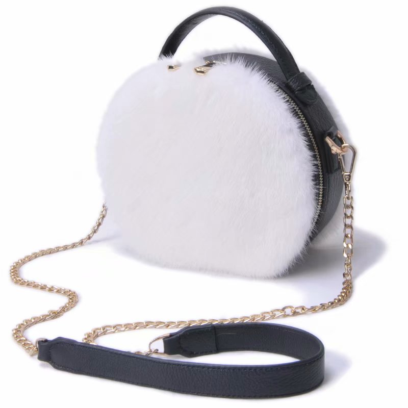 2022 New Style Women's Fashion Shoulder Bag Genuine Leather Mink Hand Bag Lady Messenger Bag 7960