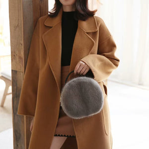 2022 New Style Women's Fashion Shoulder Bag Genuine Leather Mink Hand Bag Lady Messenger Bag 7960
