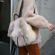 Load image into Gallery viewer, 2022 New Women&#39;s Fashion Fox Fur Handbag Lovely Mixed Color Messenger Bags Lady Shoulder Bag Large Capacity Totes 7965