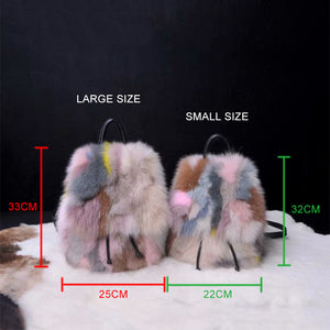 2022 New Women's Fashion Fox Fur Handbag Lovely Mixed Color Messenger Bags Lady Shoulder Bag Large Capacity Totes 7965