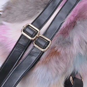 2022 New Women's Fashion Fox Fur Handbag Lovely Mixed Color Messenger Bags Lady Shoulder Bag Large Capacity Totes 7965