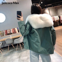 Load image into Gallery viewer, Women Luxury Rex Rabbit Fur Lining Parka Winter Real Fox Fur Coats