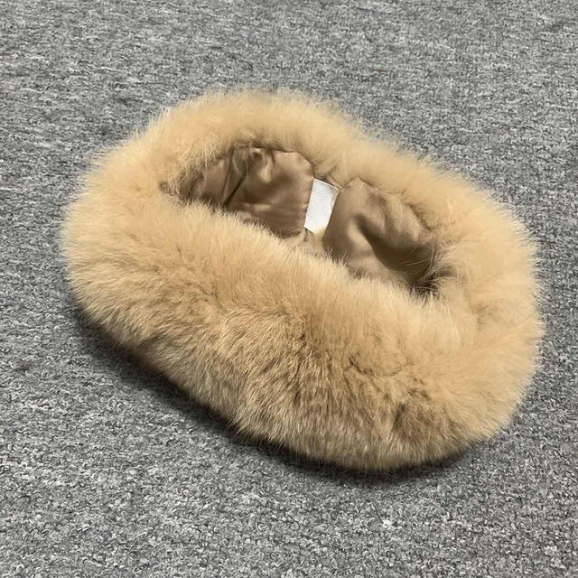 Women's Fashion Warm Fluffy Real Fur Band Luxury Winter Elastic Headband