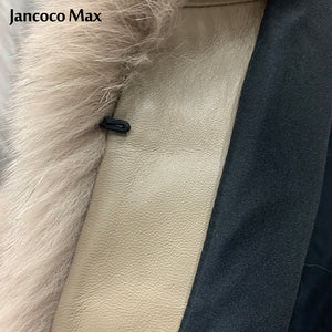 Women's Genuine Sheepskin Leather Jackets Winter Thick Warm Overcoats
