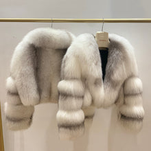 Load image into Gallery viewer, Women Luxury Cross Fox Fur Jacket Winter Warm Luxury Coat