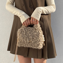 Load image into Gallery viewer, 2022 New Styles Women Handbag Real Lamb Fur Fashion Cross Bags Wool 4 Colors Hand Bag Chain 4714