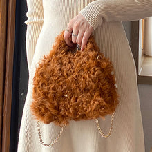 Load image into Gallery viewer, 2022 New Styles Women Handbag Real Lamb Fur Fashion Cross Bags Wool 4 Colors Hand Bag Chain 4714