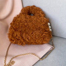 Load image into Gallery viewer, 2022 New Styles Women Handbag Real Lamb Fur Fashion Cross Bags Wool 4 Colors Hand Bag Chain 4714