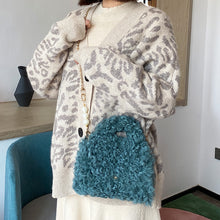 Load image into Gallery viewer, 2022 New Styles Women Handbag Real Lamb Fur Fashion Cross Bags Wool 4 Colors Hand Bag Chain 4714