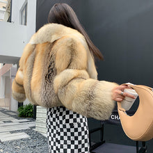 Load image into Gallery viewer, Lady Fox Fur Coat Collared Luxury Long Sleeve Fluffy Overcoat Warm Winter 2022 New 3505